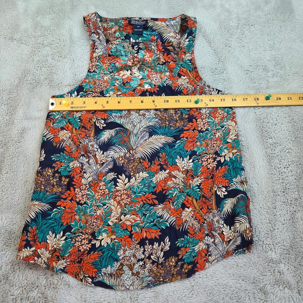 Lucky Brand Silk Rayon Cotton Tanks Women XS Bundle 3pc Floral Boho Navy Yellow